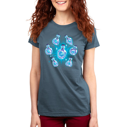 A comfortable women's t-shirt made of cotton with a Bottled Dice design by TeeTurtle.