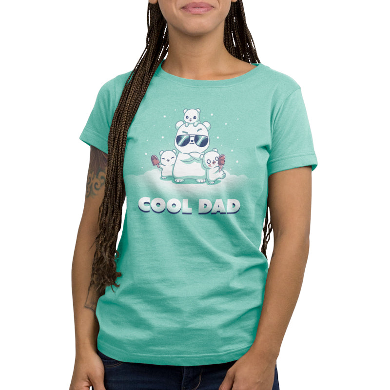 A women's Cool Dad t-shirt in saltwater green by TeeTurtle.