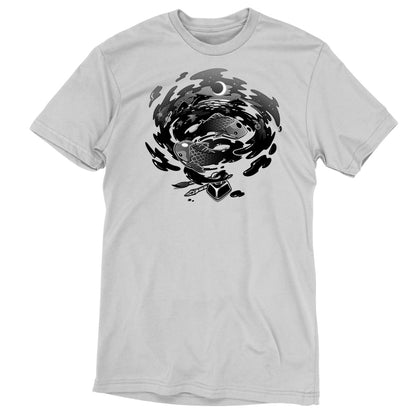 A TeeTurtle Creative Flow t-shirt with a black and white design.