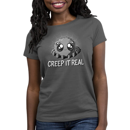 Creepy crawlies on a cute Creep It Real charcoal gray t-shirt from TeeTurtle.