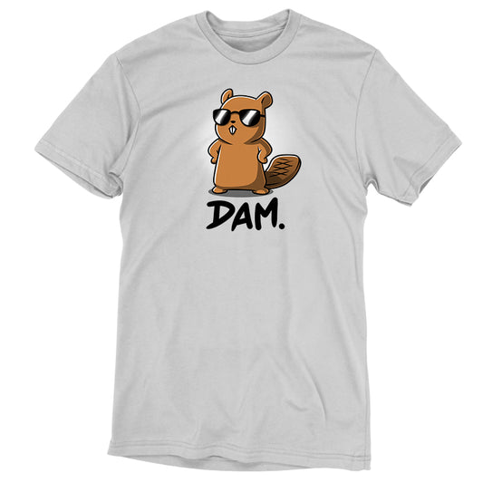 This cool Dam t-shirt is made of Ringspun Cotton and features an image of a beaver wearing sunglasses by TeeTurtle.