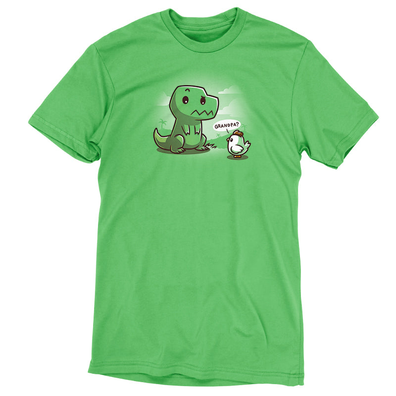 A super soft TeeTurtle Family Reunion t-shirt with an image of a t-rex.