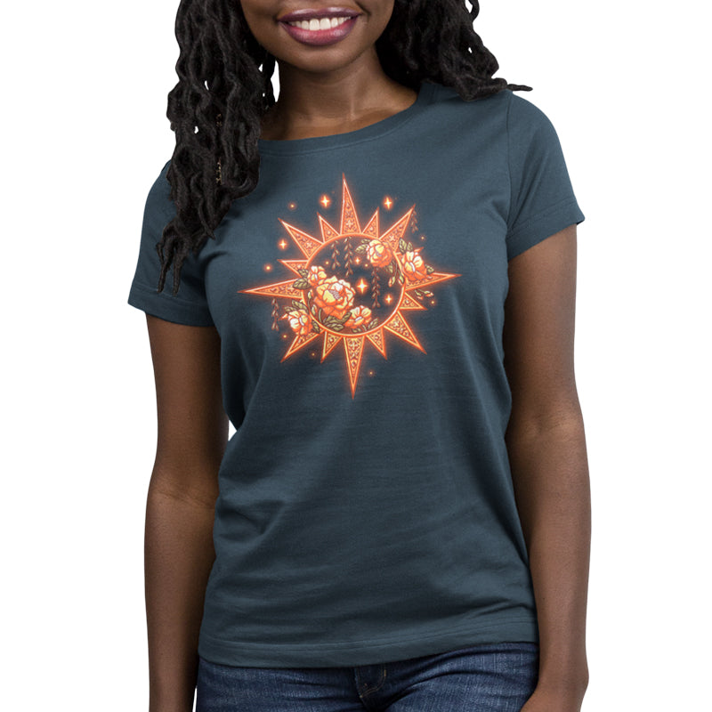 A TeeTurtle Floral Sun women's t-shirt with a sun on it.