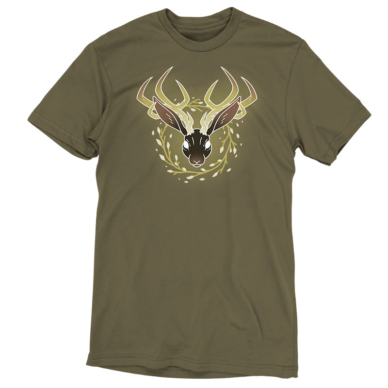 A Flourishing Jackalope t-shirt with a legendary deer head on it by TeeTurtle.