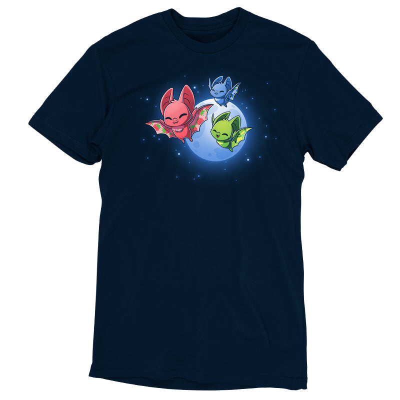 A Fruit Bats nighttime t-shirt with two bats flying in the sky. Brand Name: TeeTurtle.