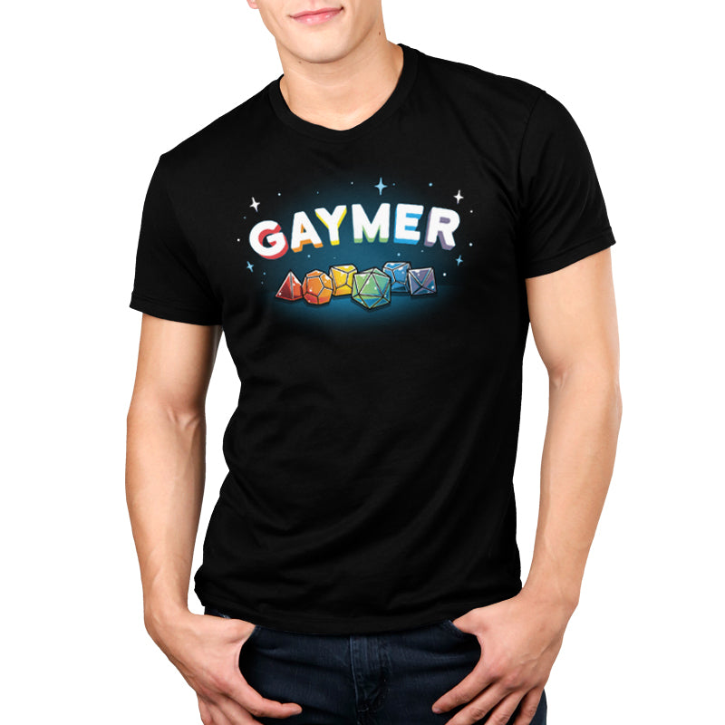 TeeTurtle Gaymer-themed men's t-shirt featuring an assassin (Tabletop Gaming).