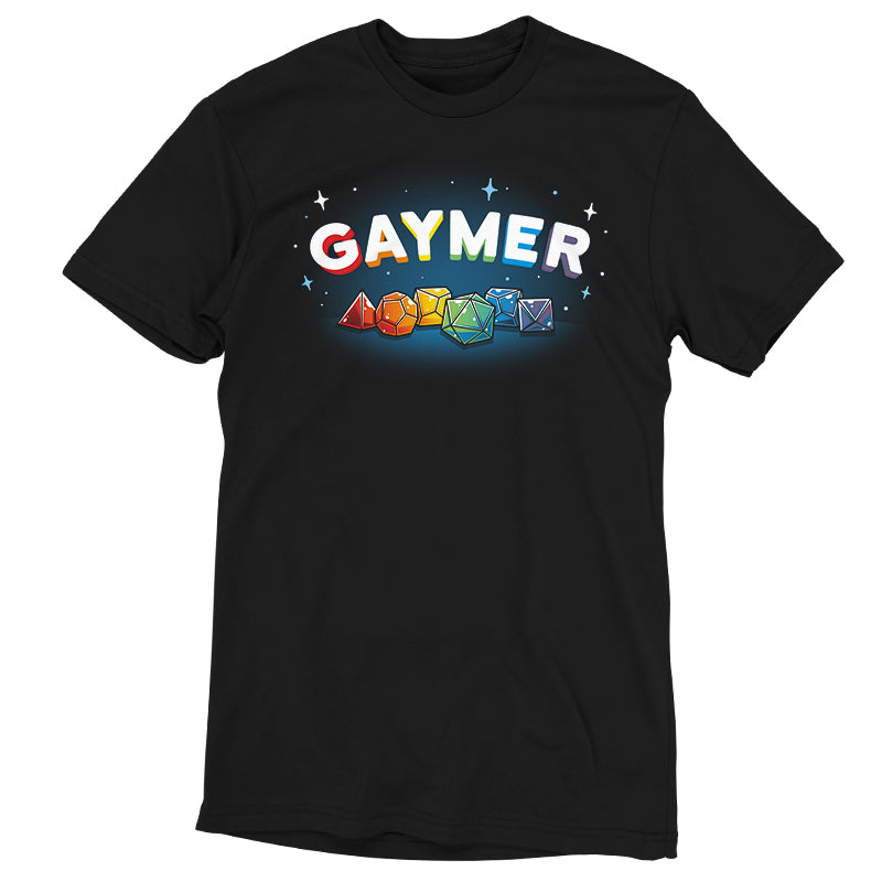 Tabletop gaming-inspired TeeTurtle Gaymer t-shirt.