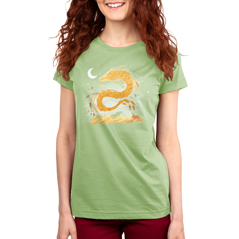 A Harvest Dragon T-shirt adorned with an image of a majestic snake, made by TeeTurtle.