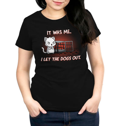 I Let the Dogs Out Black women's t-shirt by TeeTurtle, made of super soft ringspun cotton.