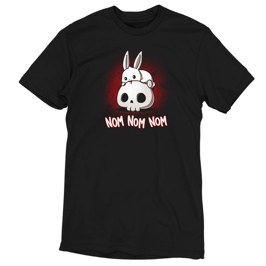 A super soft black Killer Bun Bun t-shirt with an image of a bunny and a skull by TeeTurtle.