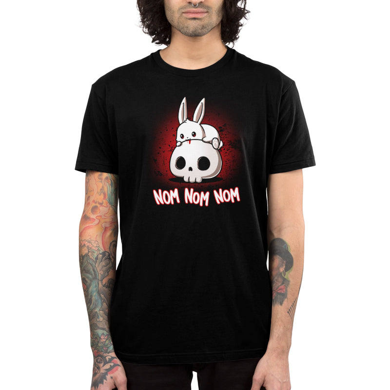A super soft Killer Bun Bun black t-shirt adorned with a skull and bunny design from TeeTurtle.