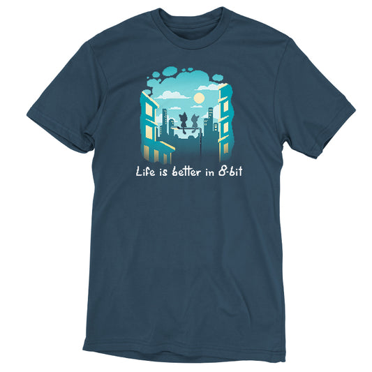An Life Is Better in 8-Bit T-shirt that says life is better on a bike, by TeeTurtle.