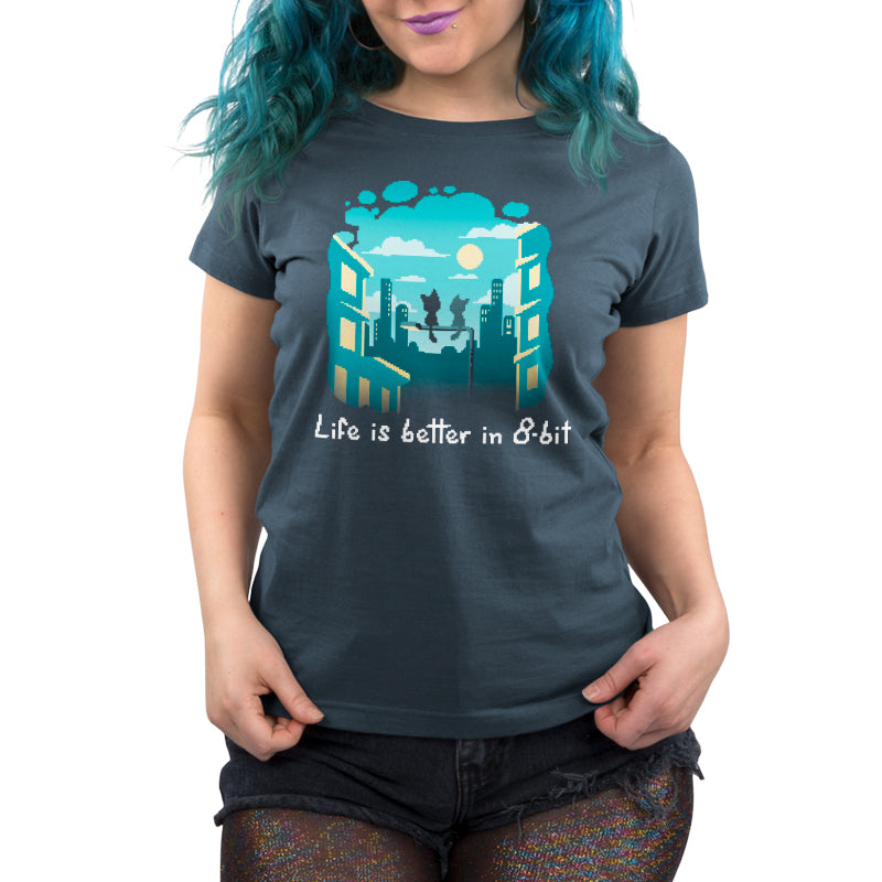 An 8-bit women's t-shirt made with ringspun cotton that says Life Is Better in 8-Bit with a butt - TeeTurtle.