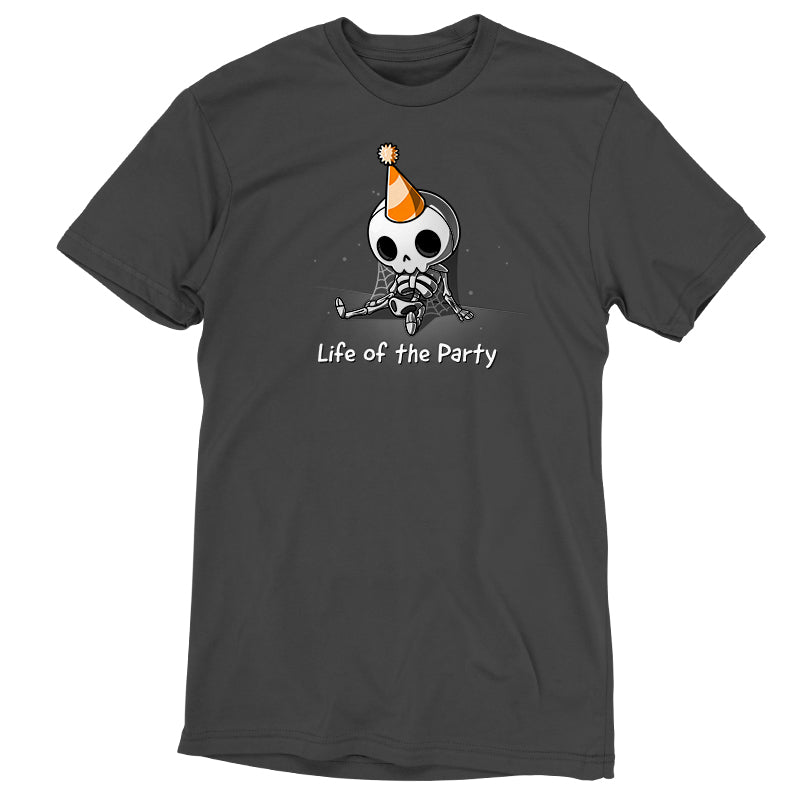 TeeTurtle Life of the Party unisex t-shirt in charcoal gray.
