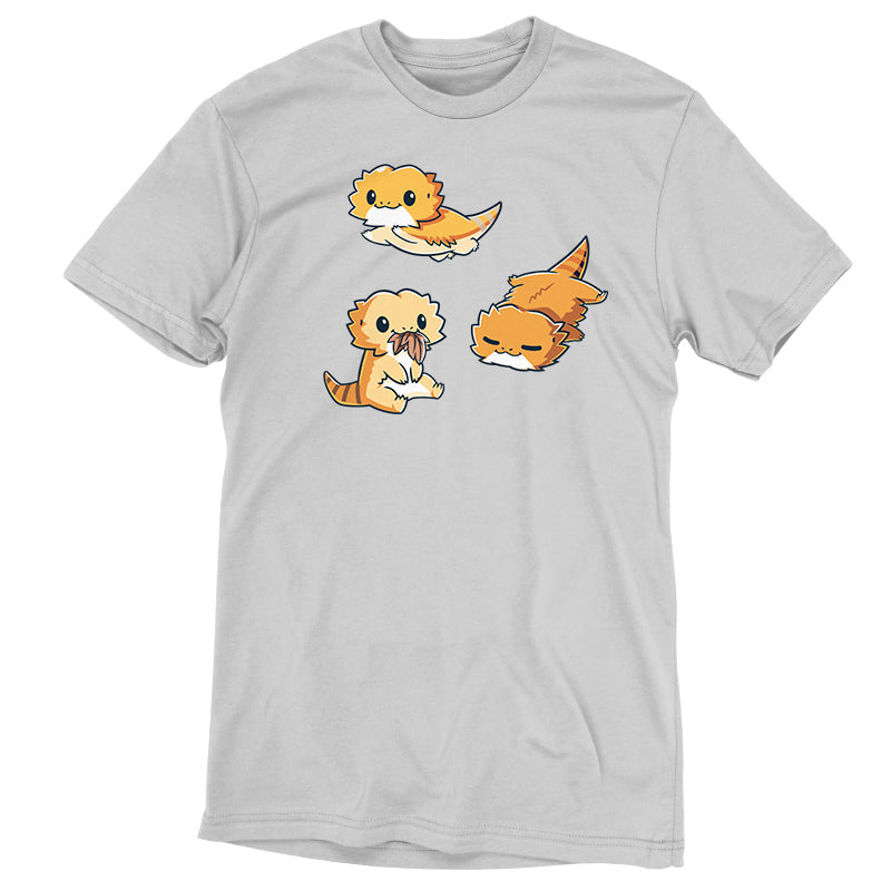 A cute Lil' Bearded Dragons t-shirt with a cat and a dog on it from TeeTurtle.