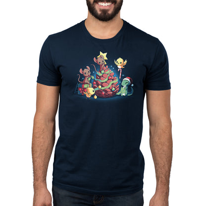 TeeTurtle's Little Critter's Christmas men's t-shirt, featuring fa la la-dorable designs.