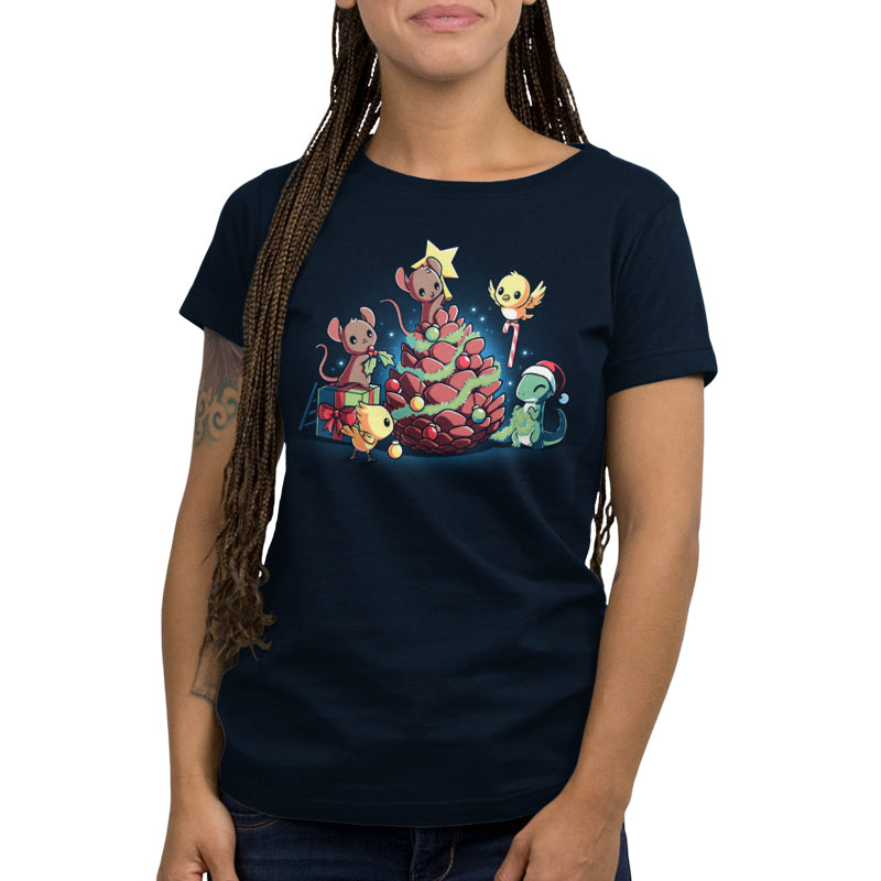 Get into the holiday spirit with this Little Critter's Christmas fa la la-dorable women's t-shirt featuring a Christmas tree. Designed by TeeTurtle, this festive tee is perfect for spreading Christmas cheer.