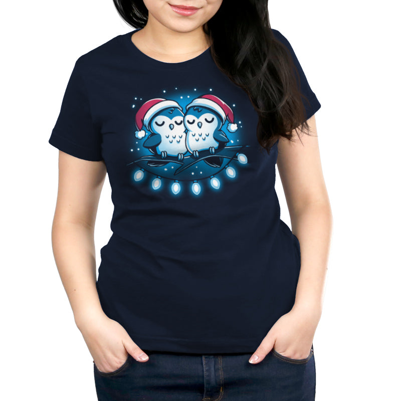 A "Long Winter's Nap" women's t-shirt featuring two owls, designed for maximum comfort, by TeeTurtle.