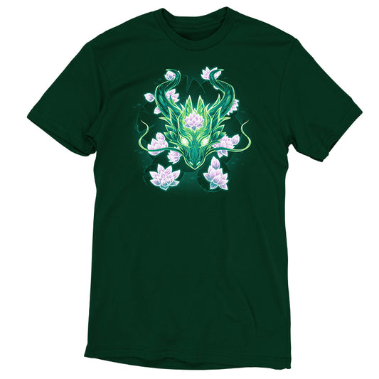 A Lotus Dragon cotton T-shirt with a dragon on it.