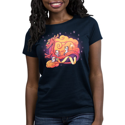 Celebrate the Year of the Dragon with this Lunar New Year Kitties t-shirt from TeeTurtle featuring an image of a woman holding a star.