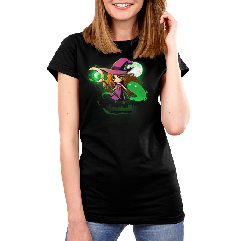 A TeeTurtle Moonlight Sorceress women's t-shirt featuring a moonlight sorceress.