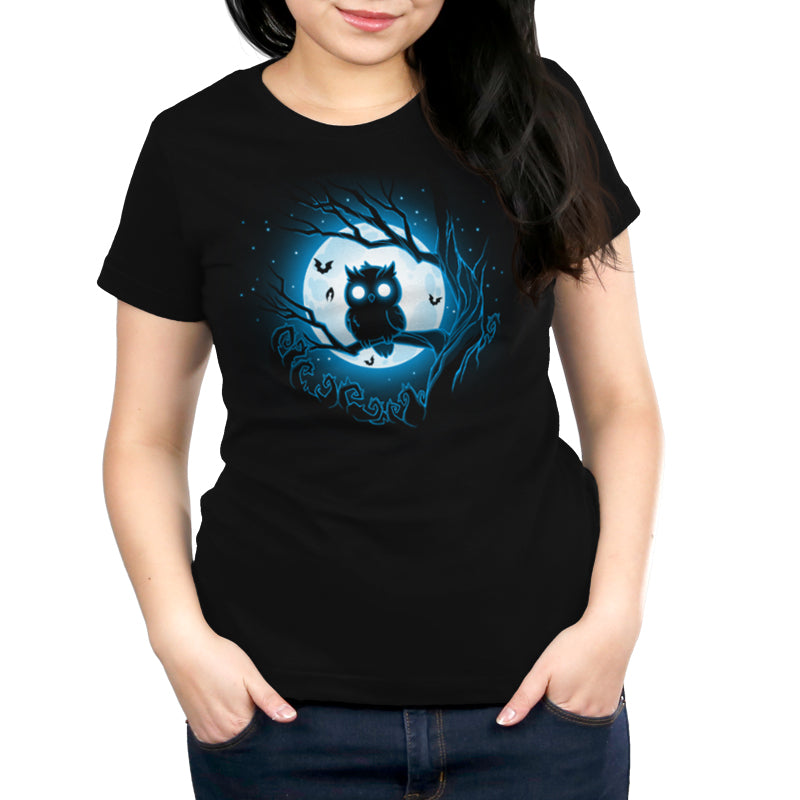 Women's Moonlit Owl t-shirt by TeeTurtle, with a night owl design.