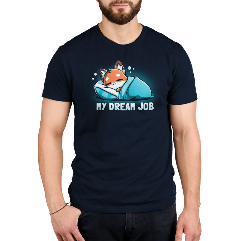 A man wearing a TeeTurtle T-shirt that says "My Dream Job".