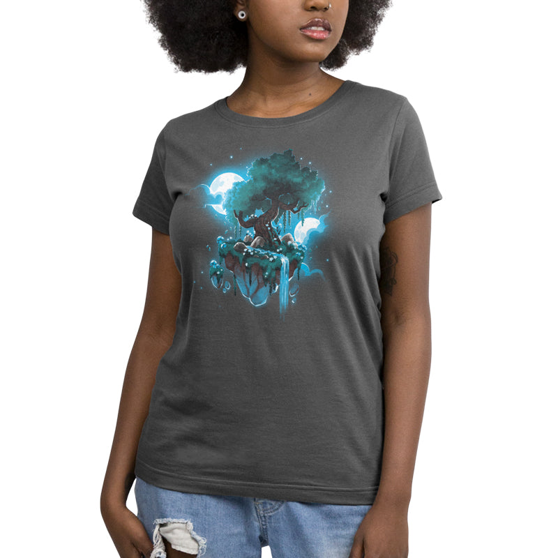 Comfortable Mystical Floating Tree women's T-shirt featuring mystic moons design by TeeTurtle.