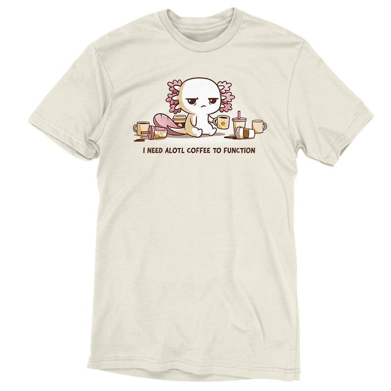A TeeTurtle Need Alotl Coffee t-shirt with a caffeine-inspired design.