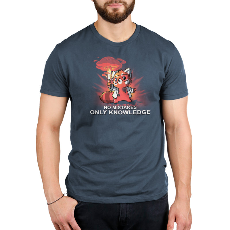 A man wearing a No Mistakes, Only Knowledge t - shirt from TeeTurtle, showcasing his knowledge and love for martial arts.