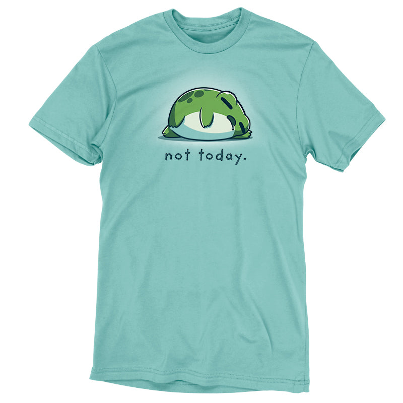 A TeeTurtle original t-shirt with a green frog that says Not Today.