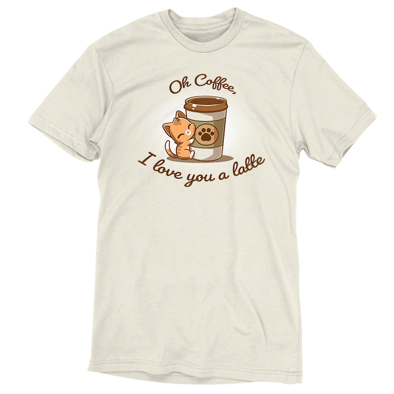 An "Oh Coffee, I Love You A Latte" T-shirt in heather color by TeeTurtle.