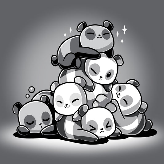 A Panda Pile t-shirt by TeeTurtle with a group of panda bears laying on top of each other.