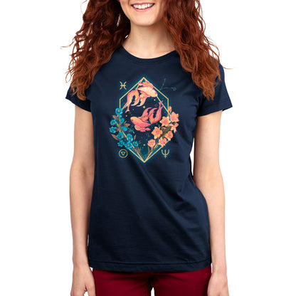 A Pisces Zodiac TeeTurtle T-shirt with an image of a flower.