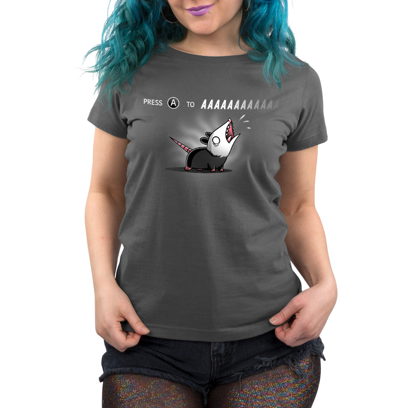 A TeeTurtle women's T-shirt with an image of a rat + opossum.