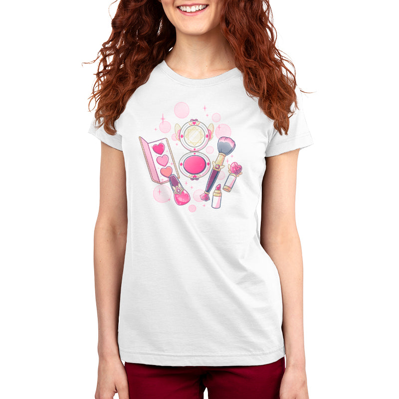 A Pretty in Pink women's t-shirt by TeeTurtle with a pink and white design.