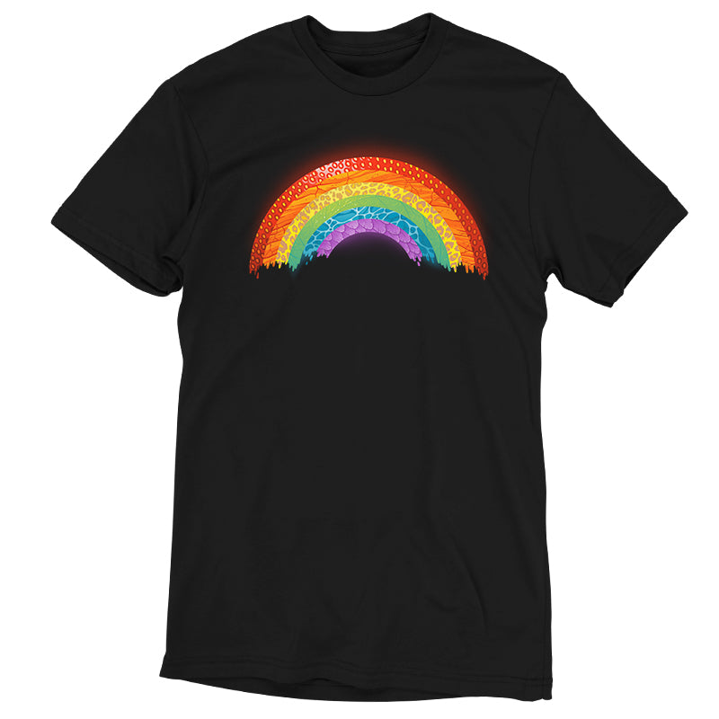 A Radical Rainbow collage on a TeeTurtle black T-shirt.