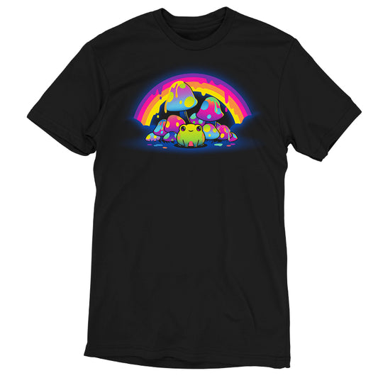 A black Rainbow Drip t-shirt by TeeTurtle.