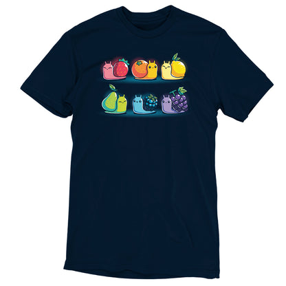 A TeeTurtle Rainbow Fruit Snails t-shirt.