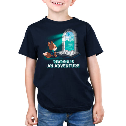 TeeTurtle Adventure kids t-shirt for Reading Is An Adventure enthusiasts.