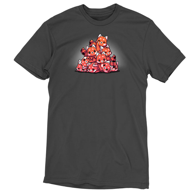 Premium Cotton T-shirt - A Red Panda Pile apparel with an image of a pile of pumpkins. (Brand: TeeTurtle)