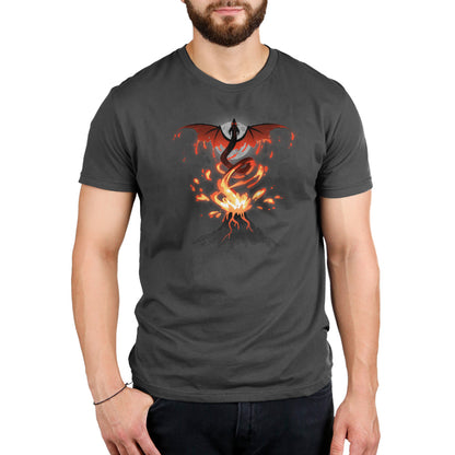 A Scorched Dragon-themed t-shirt featuring a fiery image by TeeTurtle.
