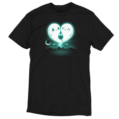 A TeeTurtle Soulmates t-shirt featuring two ghosts in a heart shape, representing soulmates.