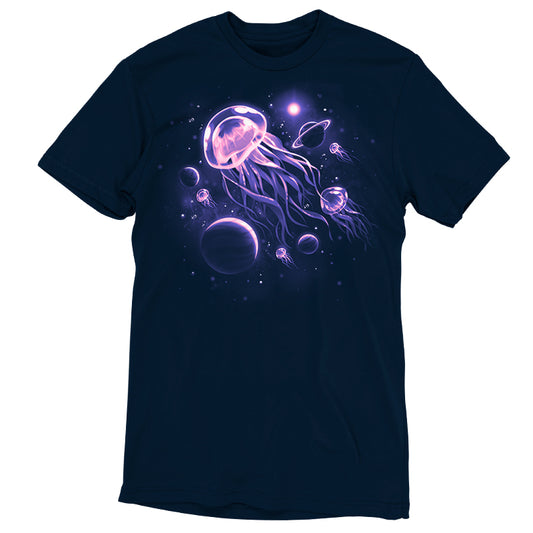 Space Jellyfish float on TeeTurtle men's t-shirt.