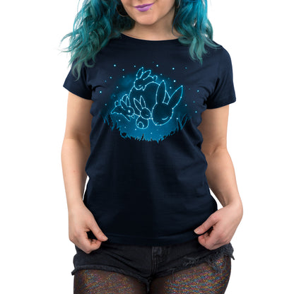 A Star Hopping dragon t-shirt for women with an image in the sky from TeeTurtle.