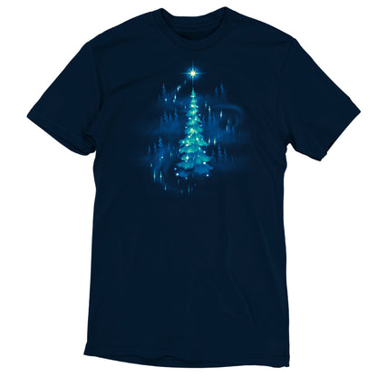 An incredibly comfortable Twinkling Christmas Tree T-shirt from TeeTurtle that embodies holiday spirit.