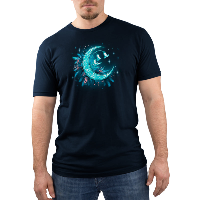 A man wearing a Winter Moon t-shirt by TeeTurtle.