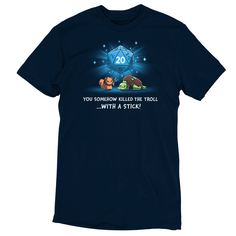 A TeeTurtle t-shirt with a D20 and troll design.