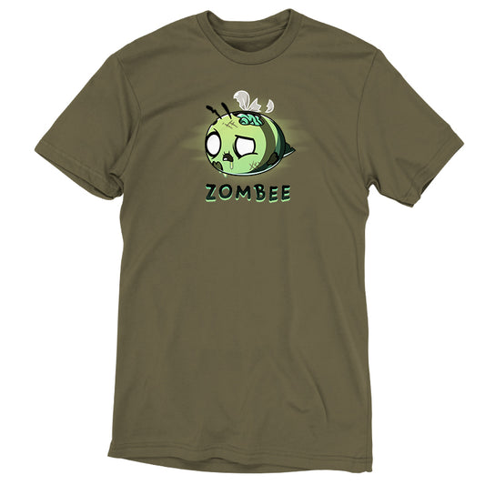 A TeeTurtle military green Zombee t-shirt featuring the word 