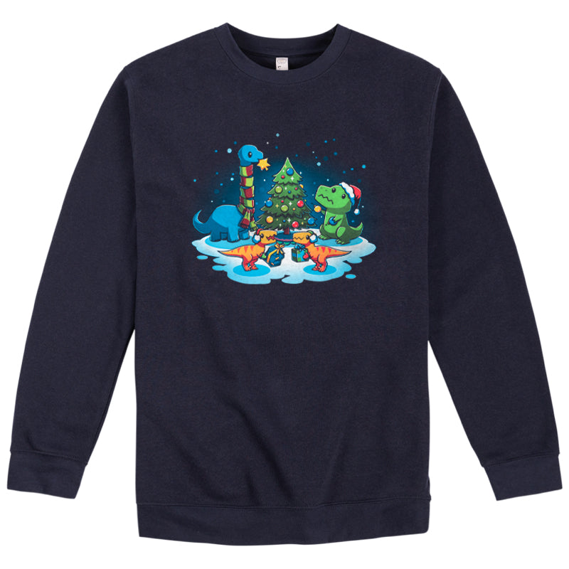 A Very Dino Christmas sweatshirt by TeeTurtle, perfect for gifting.